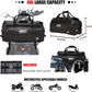 Waterproof Duffel Bag - Motorcycle Dry Bag 40L Tail Bag with Large Storage Space, Waterproof Duffle Bags with Outer Mesh Zipper Pocket for Camping, Kayaking, Fishing & Traveling-Black