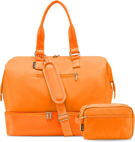 Weekender Bags for Women, Large Travel Duffel Bag with Shoes Compartment, Carry On Overnight Tote Bags with Toiletry Bags, Hospital Bags for Labor and Delivery - Roamly