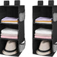 MAX Houser 3-Shelf Hanging Closet Organizers, Collapsible Closet Hanging Shelves for Camper, Nursery Hanging Organizers, Black, 2-Pack