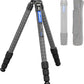 58" Carbon Fiber Tripod, Lightweight Travel Compact Tripod for Mirrorless Camera, DSLR, 4-Sections with Max Tube Dia 36mm, Load Up to 55lbs/25kg (LS-364CX)