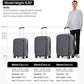 mixi 26 Inch Large Checked Luggage PC Hard Shell Suitcase Top Opening Aluminum Frame Travel Suitcases with Wheels, Rock Gray