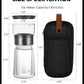 ZENS Modern Glass Tea Infuser Teapot, Smart One Touch Tea Maker for Loose Tea Diffusers with Insulated Mug and Portable Tea Kits, Cool Gongfu Tea Pot for Black Tea Lover Gifts