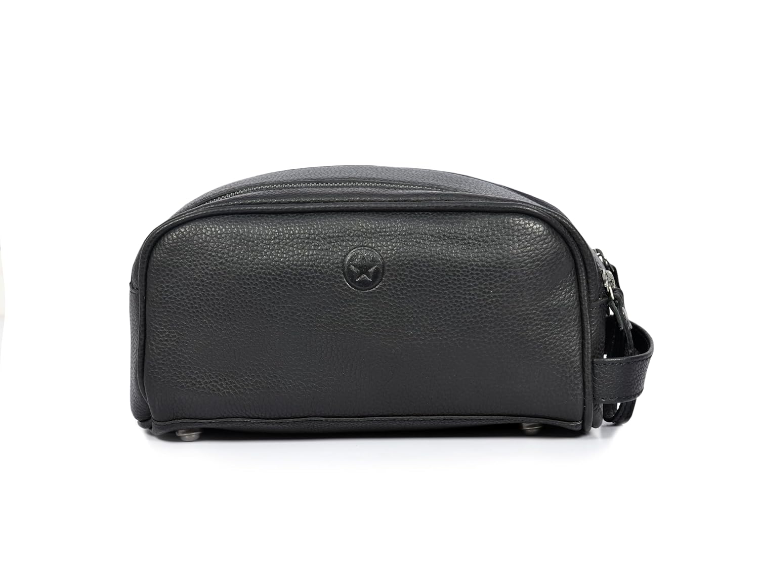 10" Premium Leather Toiletry Travel Pouch With Waterproof Lining | King-Size Handcrafted Vintage Dopp kit By Aaron Leather Goods (Jade Black) - Roamly