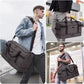 ZOMFELT Travel Duffle Bag for Men Women, Waterproof Canvas Overnight Duffel Bag with Removable Dividers & Shoe Compartment, Carry On Weekender Gym bag, Multi-Pocket & Vintage Design (Washed Grey) - Roamly