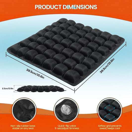 Sondur Inflatable Travel Cushion – Adjustable Bubble Technology for Customized Comfort, Ultra-Portable, Water-Resistant and Inflatable Seat Cushion for Airplane, Car, Office, and Outdoor Adventures