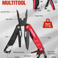 WORKPRO Multitool-11 in 1 Multitool Pliers with Pocket Clip and Sheath-EDC Multi Tool Knives with Safety Lock-Camping Tools Pocket Knife with Screwdriver Saw Blade Wire Cutter and Bottle Opener-Red