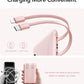 Mini Portable Charger with Built-in Cables 22.5W Fast Charging Power Bank USB-C Small Battery Pack 10000mAh Travel Essential Slim Battery for iPhone 16/15/14, Samsung 25/24, and More