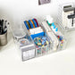 Yesesion Clear Cord Organizer Box for Desk Drawer, Plastic Cable Storage Container with Adjustable Compartments and Wire Ties for Phone Charger, Battery, Art Crafts, Electronics Accessories Case