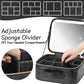 Makeup Travel Train Case with Mirror LED Light 3 Adjustable Brightness Cosmetic Bag Portable Storage Adjustable Partition Waterproof Makeup Brushes Makeup Jewelry Gift for Women