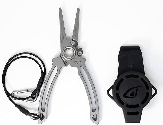 danco Titanium Side Cutter Fishing Pliers with Sheath, Fishing Line, Saltwater Safe, Fresh/Saltwater Fishing
