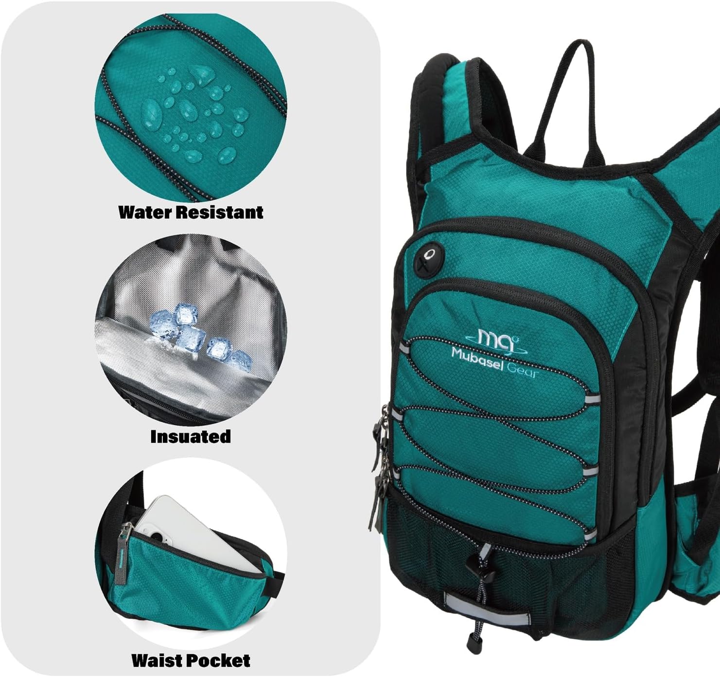 15L Insulated Hydration Backpack Pack with 2L Water Bladder Lightweight Hiking Backpack Bag for Women Men Daypack for Hiking Running Festival Camping Biking - Roamly