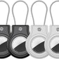 Waterproof Airtag Holder,4 Pack Airtag Case with Secure Lock,Airtags Keychain for Apple Air tags,Anti-Lost Protective Case Air tag Accessories for GPS Tracker Luggage,Bag,Key,Pet-Black/Black/Gray/Gray