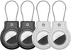 Waterproof Airtag Holder,4 Pack Airtag Case with Secure Lock,Airtags Keychain for Apple Air tags,Anti-Lost Protective Case Air tag Accessories for GPS Tracker Luggage,Bag,Key,Pet-Black/Black/Gray/Gray