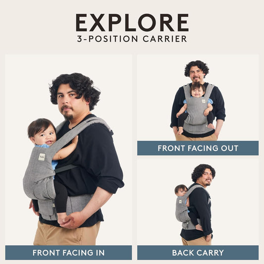 Baby Tula Explore Carriers - Breathable Baby Carrier Newborn to Toddler - Adjustable Toddler Carrier - Multiple Ergonomic Positions Front and Back - Ergonomic Fit for 7-45 lb - Mesh, Urbanista