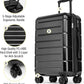 KYME Luggage Sets 2 Piece Hardshell 22"/26" Suitcase with Spinner Wheels Hardside Suitcases Sets with TSA Lock Lightweight Travel Luggage Set with Cup Holder for Women Men Black