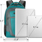 BIKROD Teal Backpack for Woman and Men, Travel Laptop School Backpack for Teens, Waterproof College Back Pack for 17.3 IN Laptop Backpack, Adult Business Computer Travel Backpack,