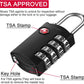 ZHEGE Luggage Lock for Train 4 Pack, 1 Cable (30 Inch), TSA Approved Travel Cable Lock for Backpack, Suitcase, School Gym Locker (4 Pack, Black)