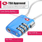ZHEGE TSA Cable Luggage Lock 3 Digit Combination Padlock with Alloy Body for Suitcase, Baggage, Backpack, Pistol Case (2 Pack, Blue)