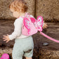 Accmor Toddler Harness Backpack Leash, Cute Butterfly Kid Backpacks with Anti Lost Wrist Link, Mini Child Backpack Harness Leashes Walking Wristband Travel Bag Harness Rein for Baby Girls (Pink)