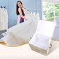 Wedding Dress Storage Box, Wedding Dress Preservation Box with Lid, Foldable Acid-Free Organizer with 1 Pair of Microfiber Gloves and 20 Sheets of Acid-Free Paper (1, Medium)