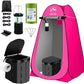 Portable Toilet Kit, Camping Toilet with Pop-Up Privacy Tent and Poo Gel Toilet Bags, Washable Portable Outdoor Showers Changing Rooms