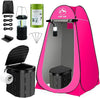 Portable Toilet Kit, Camping Toilet with Pop-Up Privacy Tent and Poo Gel Toilet Bags, Washable Portable Outdoor Showers Changing Rooms