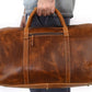 KomalC Leather Duffel Bags for Men and Women Full Grain Leather Travel Overnight Weekend Leather Bags Sports Gym Duffel for Men (Tan, 20 Inch)