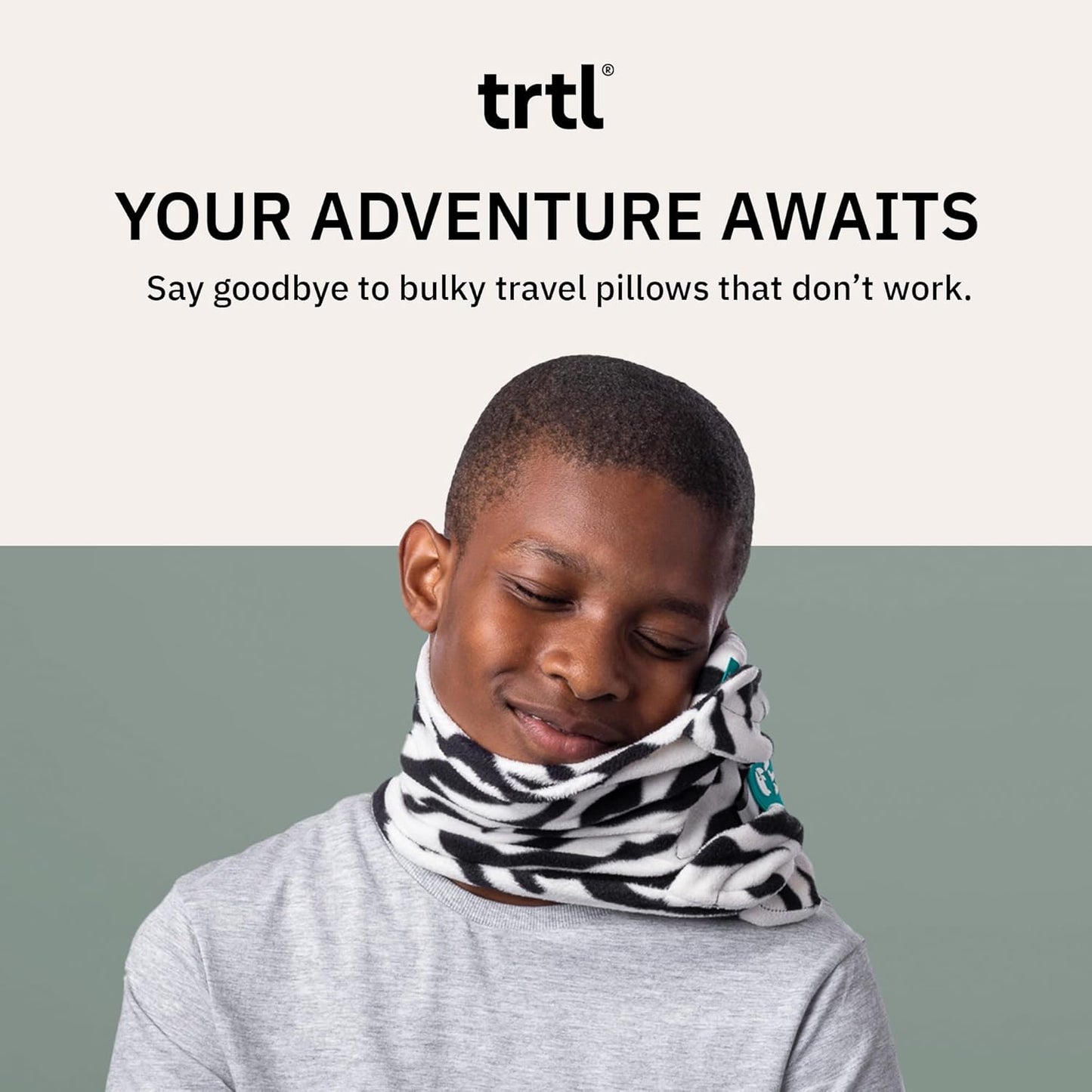 trtl Pillow - Scientifically Proven Super Soft Neck Support Travel Pillow - Machine Washable (Aqua Pop, Junior)