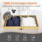Lifewit 120L Double Laundry Hamper with Lid, Extra Large Bamboo Laundry Basket Dirty Clothes Hamper, 2 Section Laundry Bin Organizer for Laundry Room Bedroom with 2 Removable Liners & Bags, Beige