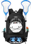 LARIPOP Lacrosse Bag Extra Large Backpack with Stick Holders & Helmet Compartment for Men Women Youth