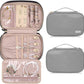 Jewelry Travel Case Organizer for Necklaces, Earrings, Rings, Bracelet, Watch, Soft Sided, Grey