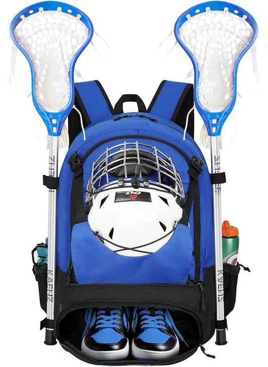 LARIPOP Lacrosse Bag Extra Large Backpack with Stick Holders & Helmet Compartment for Men Women Youth