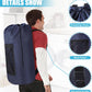 Portable with Adjustable Shoulder Straps Travel Dirty Laundry Bag,with Drawstring Closure & Mesh Pocket Backpack Laundry Bag for College,Apartment,Camping(Dark Blue)