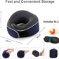 Travel Neck Pillow, Best Memory Foam Airplane Pillow for Head Support Soft Adjustable Pillow for Plane, Car & Home Recliner Use (Blue)