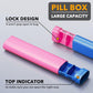 SpaceAid 2 Pack Pill Organizer Box 7 Day, Weekly Travel Pill Case Holder, 2 Times a Day AM PM Daily Pocket Pharmacy Dispenser Container for Pills, Vitamins and Medicine (Blue, Pink)