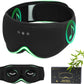 Bamboo Cotton Sleep Mask with Bluetooth Wireless Headphones - Blackout Eye Mask for Sleeping 3D Contoured Sleep Headband Ear Muffs Lengthen & Low Noise Hook for Better Experience (Black)