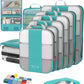 10 Set Compression Packing Cubes for Travel Essentials,Compressible Expandable Packing Cubes for Suitcase,OlarHike Luggage Organizer Bags for Travel,Handy Helper for Organizing Clothes(Blue Green) - Roamly