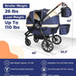 Tandem Wagon Stroller–All-Terrain 2-in-1 Push&Pull Design, Double Seat, Large Storage, Adjustable Canopy, Removable Child Tray for Kids Outdoor Adventures&Family Outings