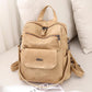 PU Leather Backpack Purse for Women Fashion Multipurpose Design Handbag Ladies Shoulder Bags Travel Backpack Khaki