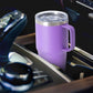 HASLE OUTFITTERS 20oz Tumbler Bulk with Lid, Stainless Steel Tumbler Bulk with Handle, Metal Insulated Travel Coffee Mug Set with Handle, Double Wall Vacuum Leak Proof Tumbler Cup, Purple 6 Pack