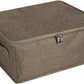 ANMINY Storage Bins with Zipper Lids 13 Qt Lidded Fabric Storage Boxes Baskets Cubes with Handles Collapsible Washable Cotton Linen Closet Shelf Clothes Organizer Containers - Coffee, Small