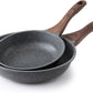 SENSARTE Nonstick Frying Pan Skillets, Swiss Granite Coating Omelette Pans, Healthy Cookware Chef's Pans, Free of Intentionally Added PFOA (8+10 Inch)