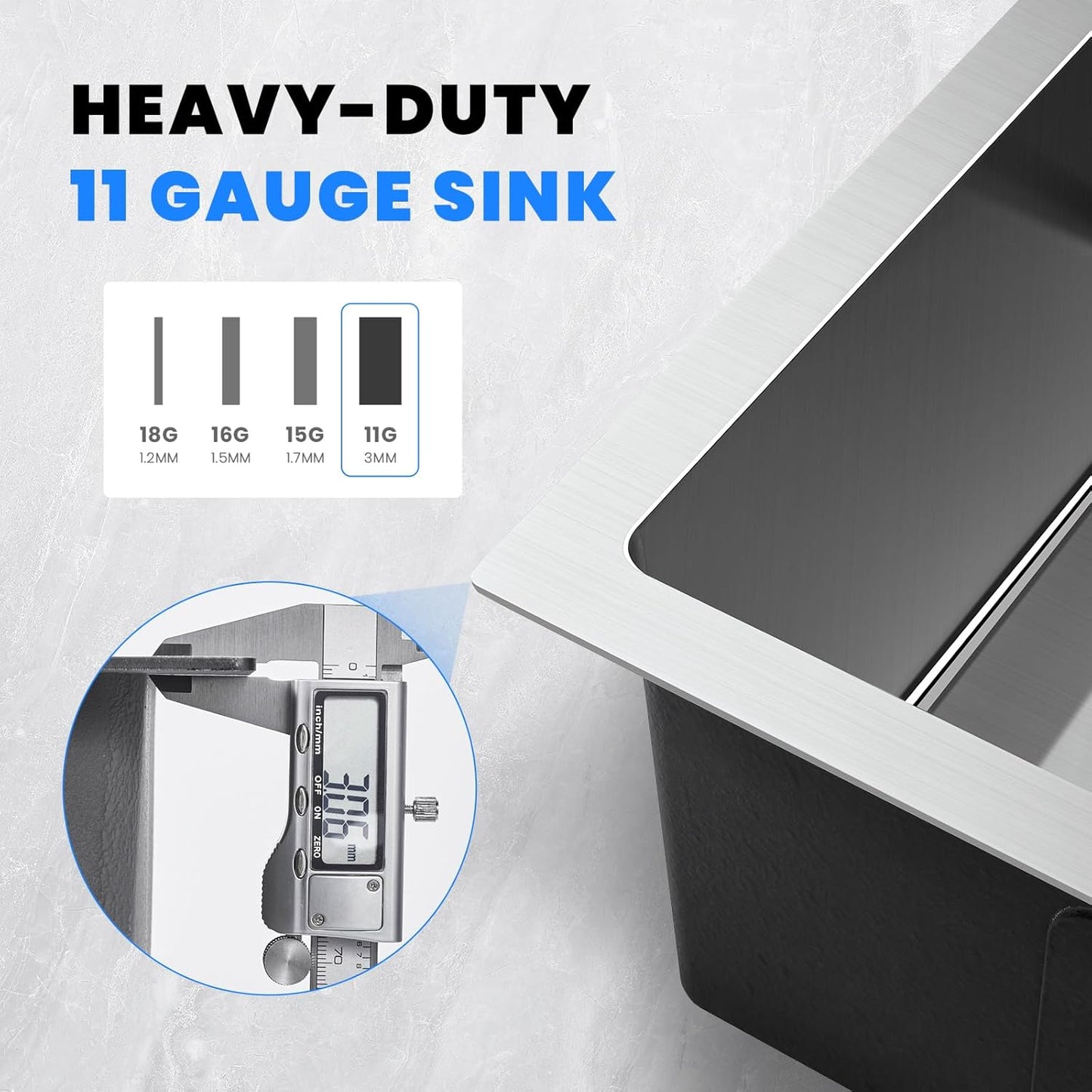 POPFLY 23 Inch Drop In Kitchen Sink, 23×18 Inch Top mount Small Bar Prep Sink,18 Gauge Stainless Steel 9 Inch Deep Single Bowl Utility Sinks with 2 Holes, Brushed