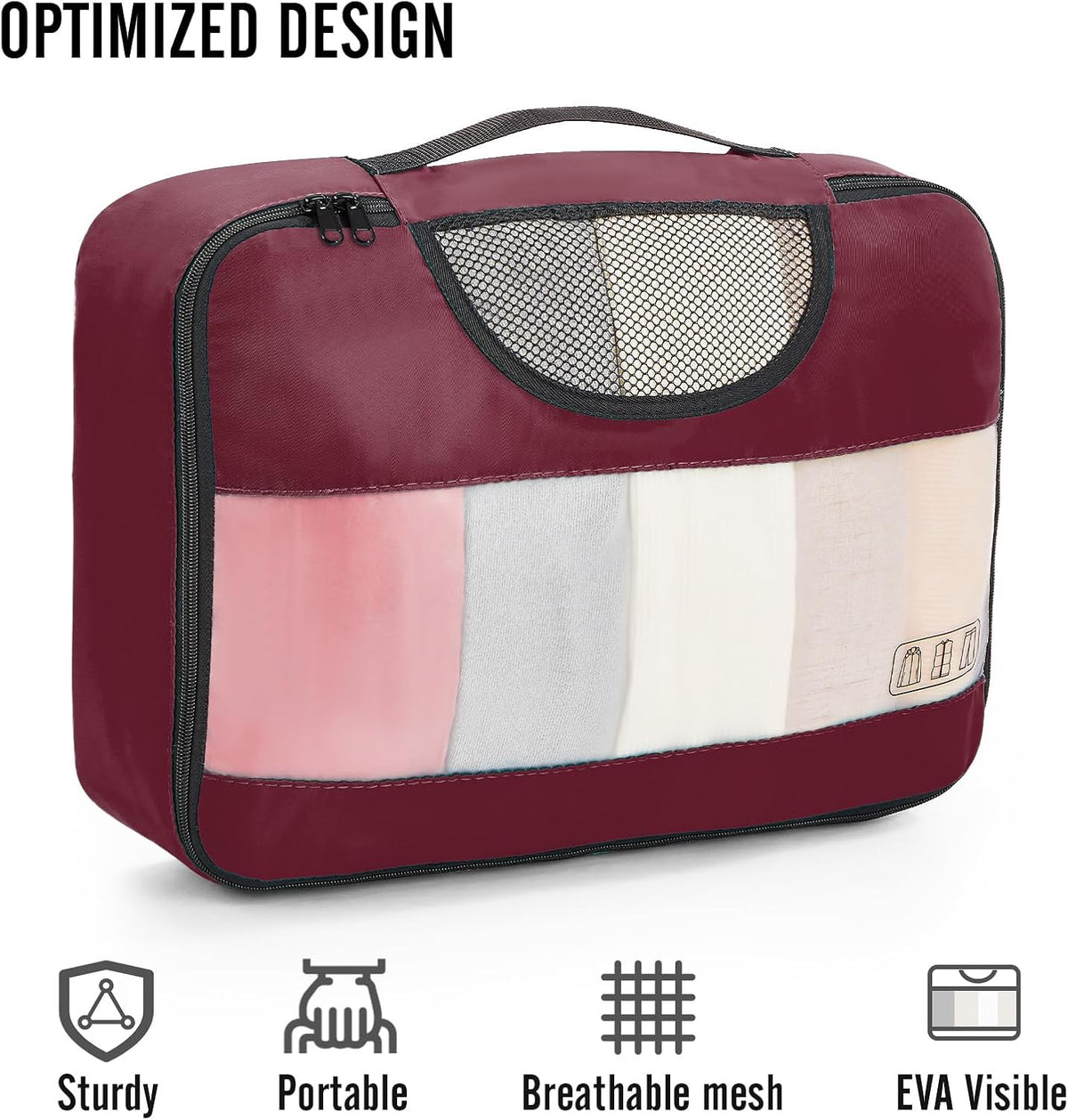Veken 8 Set Packing Cubes for Travel Essentials, Suitcase Organizer Bags in 4 Sizes, Carry-On Luggage Accessories with Large Laundry & Hanging Toiletry Bag, Must-Have for Airplane, Road Trip & Camping - Roamly