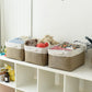 TheWarmHome Storage Basket for Organizing- 15.7x11.8x8.2 inch 1 Pack Fabric Storage Cubes for Shelves Organizer Book Gift Laundry Box Cloth Toy (Whiet & Khaki)