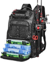Fishing Tackle Backpack,Tackle Bag with 2 Rod Holders,Water-Resistant Large Storage Fishing Gear and Equipment (B-Black Camo)