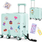 Kids Ride-On Luggage, 20" Hardshell Carry-On Suitcase with 6 Spinner Wheels, Foldable Pedal, Hidden Cup Holder & Combination Lock for Toddlers & Children (Green, 20-inch)
