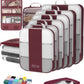 10 Set Compression Packing Cubes for Travel Essentials,Compressible Expandable Packing Cubes for Suitcase,OlarHike Luggage Organizer Bags for Travel,Handy Helper for Organizing Clothes(Wine Red) - Roamly