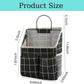 2pcs Wall Hanging Storage Bag,Wall Hanging Organizer Bags with Pockets, Wall Organizer Storage for Dormitory Bathroom Bedroom Kitchen(Black Grid)