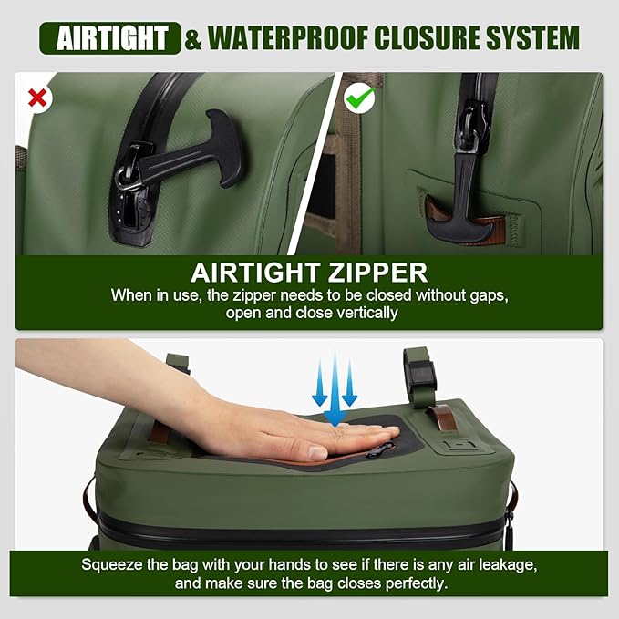 Goture Waterproof Fishing Waist Pack,IPX8 840D TPU Large Tackle Bag with Rod Holder,Airtight Zipper Closure,Detachable Water Bottle Holder, 10L Fly Fishing Bag with Adjustable Strap,Sling Fanny Pack